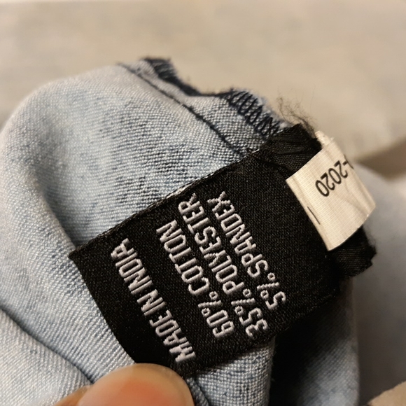 NWT Thrill Medium Novelty Acid Wash Dirty Blue Bustier Denim Jean Jacket - Picture 6 of 17